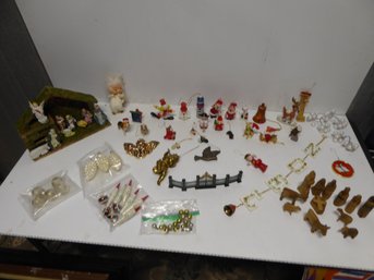 Lot Of Christmas Ornaments And Nativity Scene Items