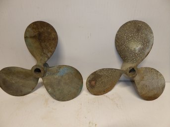 2 Vintage 14-inch Brass Boat Propellers