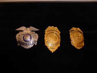 Lot Of 3 Vintage Connecticut Police Badges