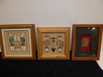 Lot Of 3 Native American Wall Art Pieces