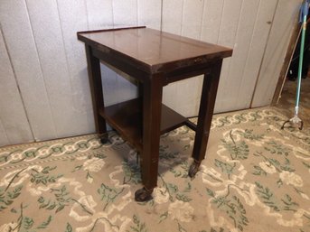 Vintage Metal 2-tiered Remington Rand Industrial Rolling Cart