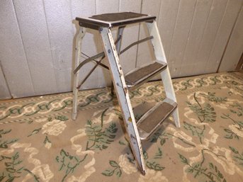 Vintage Retro MCM Metal Folding Step Ladder Stool