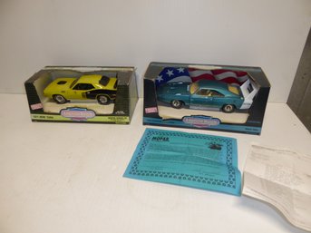 Lot Of 2 In Box 1/18 Scale Diecast Muscle Cars
