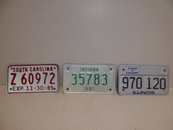 Lot Of 3 Vintage Motorcycle License Plates