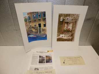 Two Pieces Of Signed Wall Art With Certificates