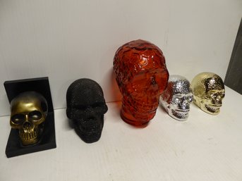 Lot Of Glass And Ceramic Skulls
