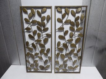 Pair Of Metal Wall Art Trees