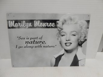Metal Black And White Marilyn Monroe Sign