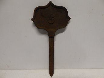 Vintage Iron Grave Marker With #6 On It