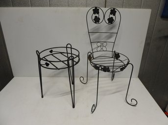 Two Metal Plant Stands