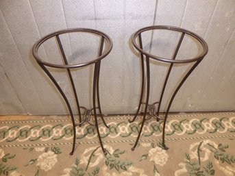 Pair Of Wrought Iron Plant Stands