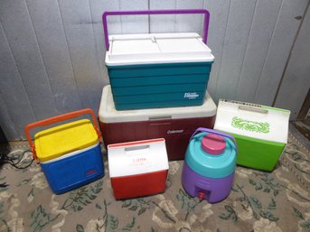 Lot Of 5 Coolers And 1 Thermos