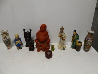 Lot Of Vintage Asian Statues, Vases, Etc.