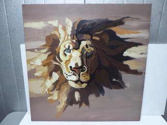Oil Painting Of Lion On Canvas