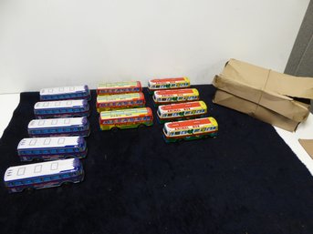 Vintage Case Of Tin Toy Buses
