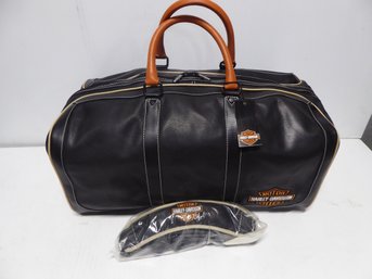 Never Used Harley Davidson Leather Duffel Bag With Tags And Shoulder Strap