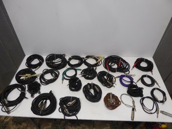 Large Lot Of Professional Guitar Cables, Etc.