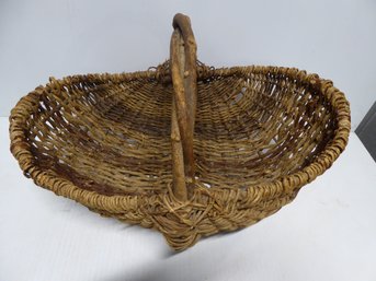 Vintage Hand Woven Gathering Basket