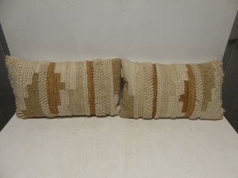 Pair Of Rust And Ivory World Market Pillows