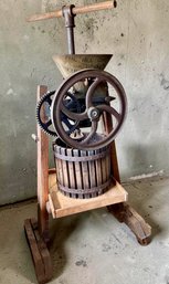 Antique Manual Fruit And Cider Press By The Red Cross Manufacturing Co.