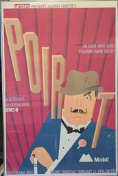 4 Feet Tall 'Agatha Christies Poirot' Poster, Designed By Seymour Chwast - Nicely Framed