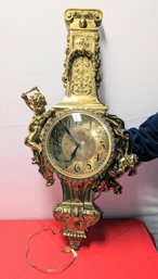 Antique/Vintage Bronze Magneta Electric French  Wall Clock C. 1900 - From The NYC Plaza Hotel Renovation 1of 2