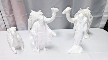 Set Of 5 - Large Vintage Bisque Large Nativity Figurines