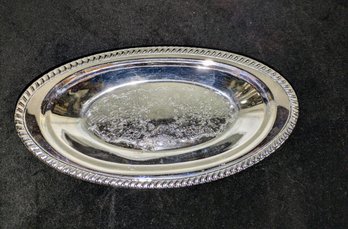 Vintage Silver Plate Engraved Pattern Serving Dish