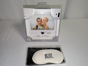 Pearhead Wedding Frame & Rae Dunn 'Bride' Sleep Mask - Never Used In Original Packaging
