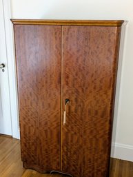 Vintage Highboy With Key & 4 Shelves For Storage