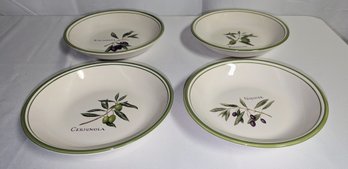 Set Of 4 Williams Sonoma 'Olive Grove' Pattern Bowls