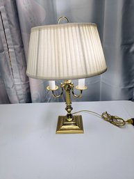 Vintage Brass Stiffel Lamp With Barrel Shade With 3 Independent Lights