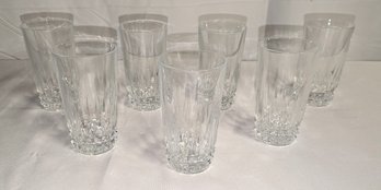 Set Of 7 Cut Crystal Highball Glasses