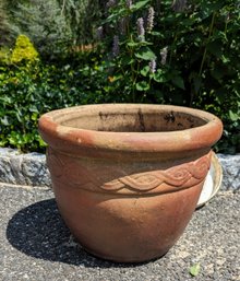 Large Terracotta Planter With Rope Detail Trim Design