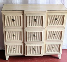 Vintage Legends Furniture 3 Drawer Small Boho Postmodern Style Cerused Wood Console