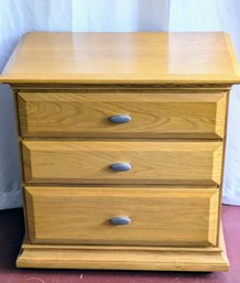 River's Edge Oak Finish  3 Drawer Night Table - 2 Of 2