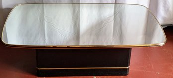 Vintage Black Lacquer & Mirrored Top MCM Coffee Table