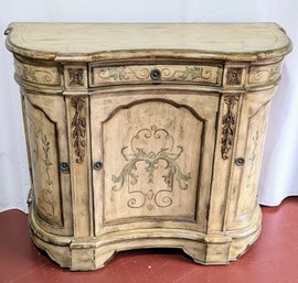 Italian Venetian 6 Shelf Hand-Painted Serpentine Front Console