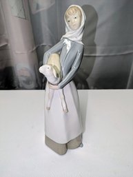 Vintage Retired LLADRO Girl With Lamb Figurine #4584