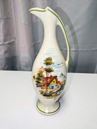 Vintage Hand Painted Maioliche Deruta Pitcher