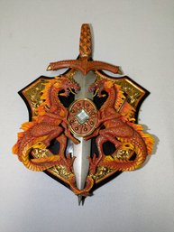 Dragon's Fire Daggers Of The Dragon Realm Collection Coat Of Armor Wall Plaque