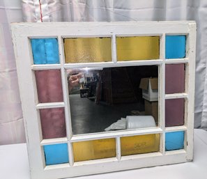 Antique Stained Glass Window Refurbished To A Mirror