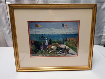 Framed Vintage Claude Monet Print - Terrace At Sainte Adresse