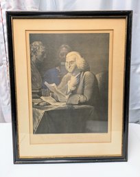 Antique Print Of Benjamin Franklin