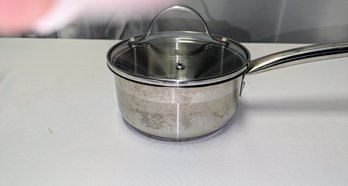 La Sera Fine Cookware Stainless 1 Quart Sauce Pan With Glass Lid