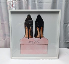 Jimmy Choo High Heel Shoe Picture In White Frame