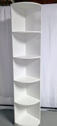White 5 Shelf Melamine Corner Book Case