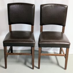 Pair Of Brown Leather Chairs