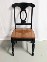 Vintage Black & Wood Tone Nepoleon Side Chair