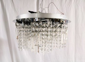 Crystal 10 Light Multi Tier Ceiling Mount Round Chandelier
